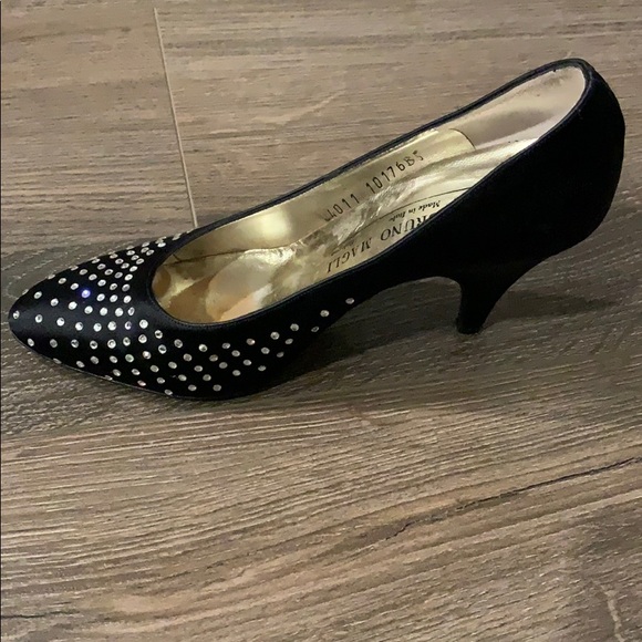 Bruno Magli Satin and Rhinestones Evening Pumps - Picture 4 of 10